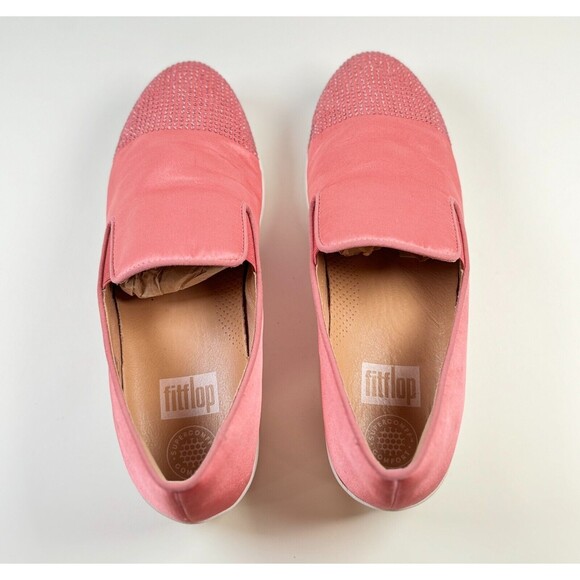 FitFlop Superskate Womens Shoes Pink Loafer Slip On Flat Studded Casual Size 8 - Picture 5 of 7